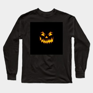 Halloween Pumpkin Scare Face Jack O Lantern- fun trendy graphic design of a scary pumpkin face available on many products Long Sleeve T-Shirt